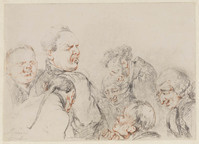 TvB T 163
<br/>
Zeven mannen met karikaturale koppen
<br/>
<em>Smies, Jacob (1764-1833)</em>